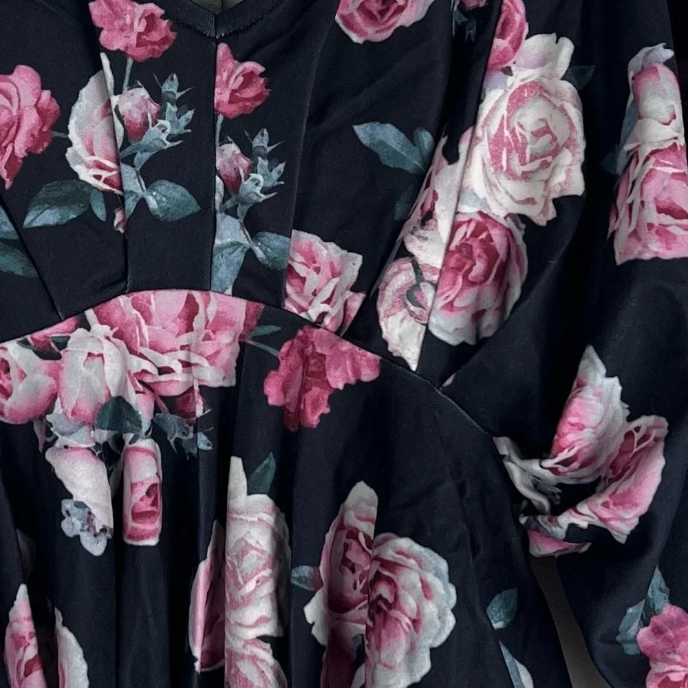 Joyfolie | Boho Bell Sleeves Rose Floral Kayla Top | Girls 2